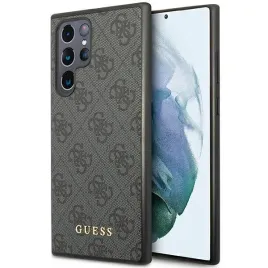guess-guhcs23lg4gfgr-s23-ultra-s918-szary-grey-hardcase-4g-metal-gold-logo