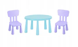 ikea-zestaw-mammut-stolik-dzieciecy-jasnoniebieski-85cm-2-krzeselka-liliowy