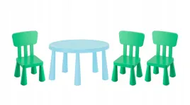 ikea-zestaw-mammut-stolik-dzieciecy-jasnoniebieski-85cm-3-krzeselka-zielony