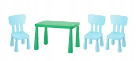 ikea-zestaw-mammut-stolik-jaskrawozielony-77x55cm-3x-krzeselka-niebieski