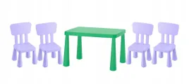 ikea-zestaw-mammut-stolik-jaskrawozielony-77x55-cm-4-krzeselka-liliowy