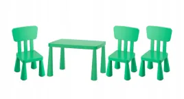 ikea-zestaw-mammut-stolik-dzieciecy-77x55-cm-3-krzeselka-jaskrawozielony