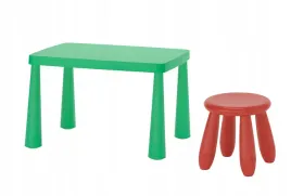 ikea-zestaw-mammut-stolik-dzieciecy-jaskrawozielony-77x55cm-stolek-czerwony