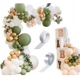 zielona-girlanda-balonowa-slub-roczek-chrzest-zlota-urodziny-boho-oliwkowa