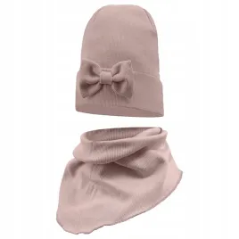 czapka-wiosenna-jesienna-z-chusta-czapeczka-komplet-dla-dzieci-48-50-pudr