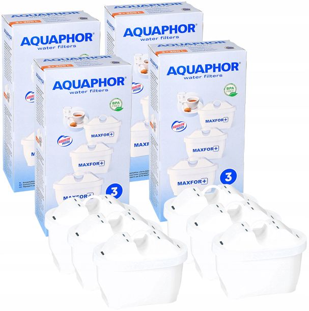 ﻿12x WKŁAD do AQUAPHOR pasuje do MAXFOR BRITA MAXTRA DAFI