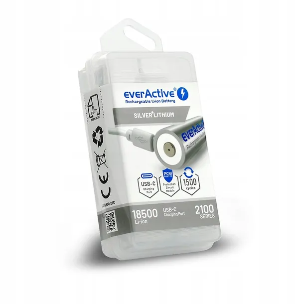 akumulator-everactive-18500-2100mah-usb-c-box-stan-nowy-waga-37-g