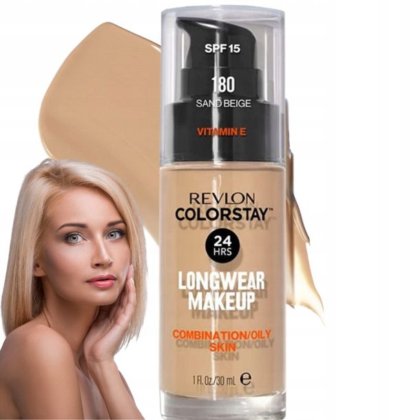 Zdjęcia - Podkład i baza pod makijaż Revlon ﻿ ColorStay podkład do cery mieszanej i tłustej 180 Sand Beige 30ml 