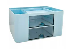 organizer-na-biurko-z-szufladami-niebieski