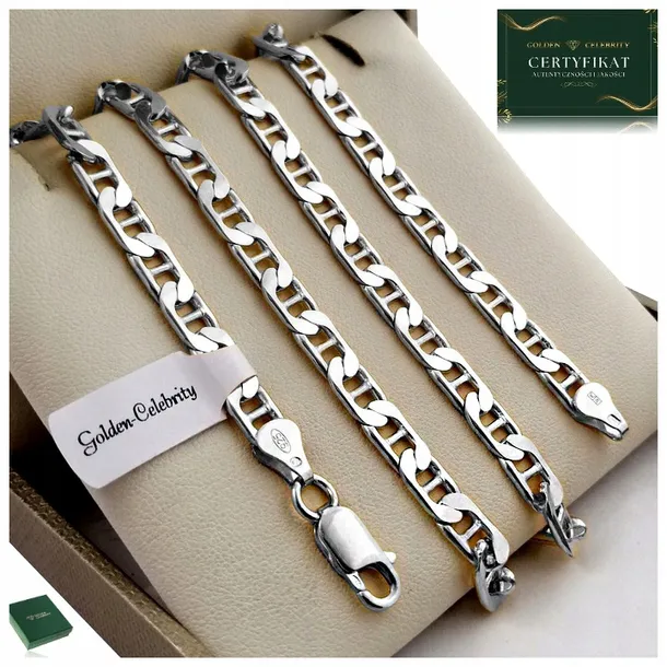 Lucy　0628 SREBRNY ŁAŃCUSZEK MĘSKI SPLOT GUCCI 60cm/6mm PRÓBA 925