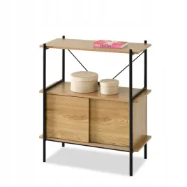 debowy-regal-z-szafka-zamykana-i-polkami-alma-a-na-czarnym-stelazu