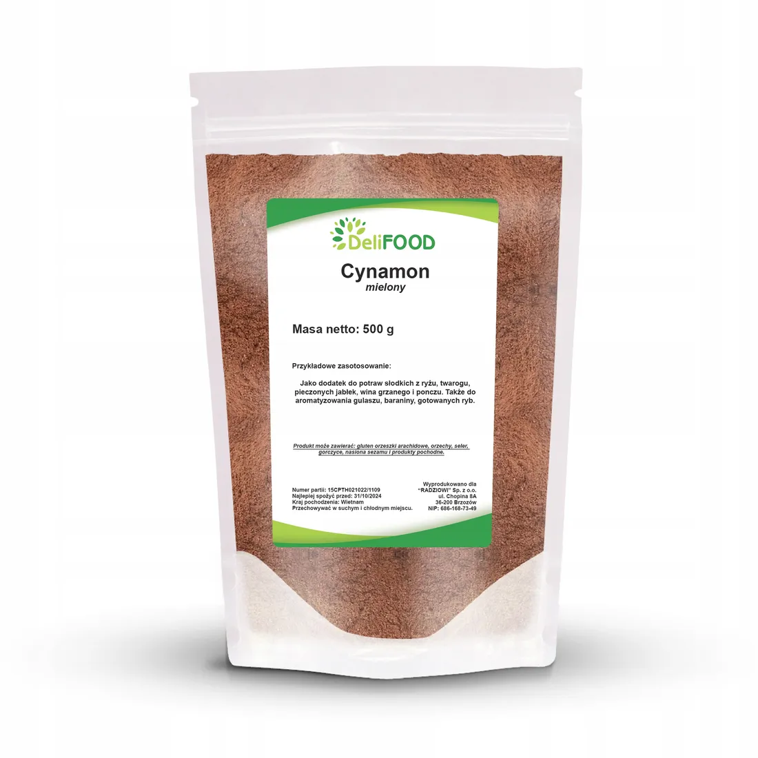 Cynamon mielony DeliFOOD 500g - aromatyczna przyprawa do Twojej kuchni
