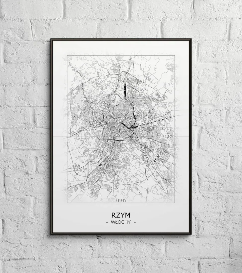 rzym-czarno-biala-mapa-50x70