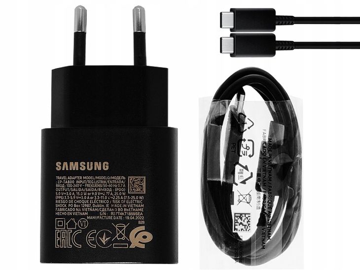 ﻿ORYGINALNA ŁADOWARKA SAMSUNG 25W PD S22 S23 S24 A53 S21 A54 A14 A34 + KABEL