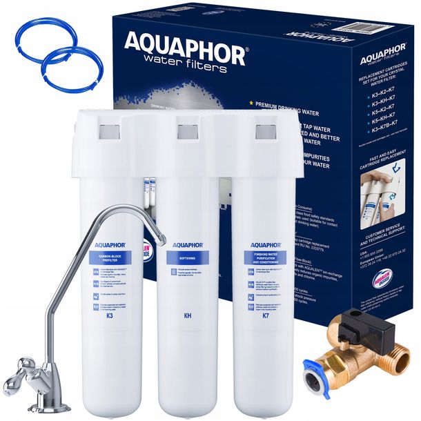 ﻿Filtr zmiękczający wodę pod zlew do twardej wody Aquaphor KRYSZTAŁ H