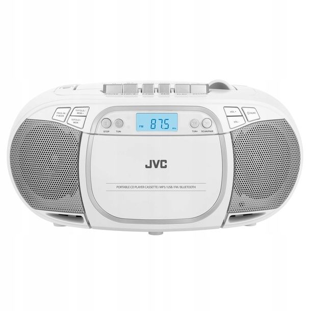 ﻿Radio Boombox z odtwarzaczem kaset i płyt CD JVC RC-E451W biały