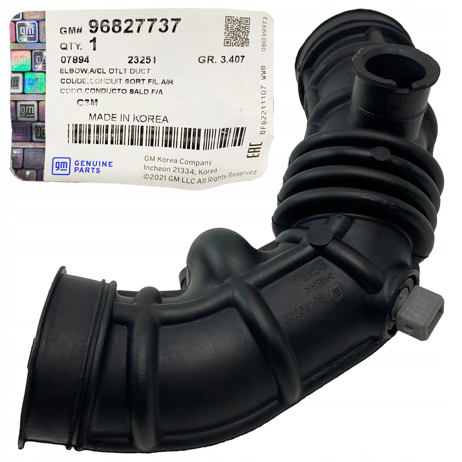 PRZEWÓD RURA FILTRA POWIETRZA CHEVROLET SPARK OPEL KARL 1.0