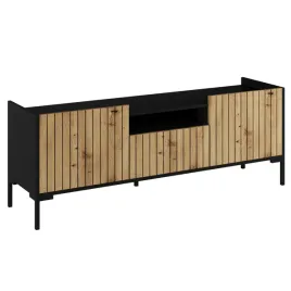 szafka-rtv-lend-4-150-czarna-dab-artisan-nowoczesna-uniwersalna-ryfle