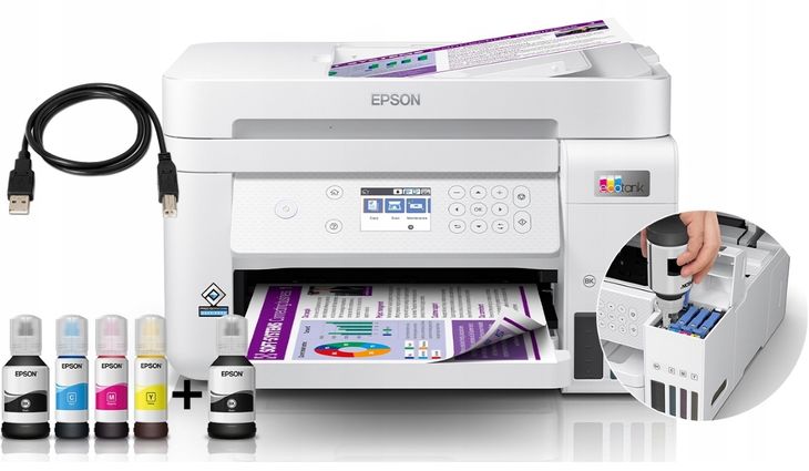 ﻿EPSON L6276 kolor Wi-Fi duplex ADF + kabel USB + odbierz 300 zł od EPSON*