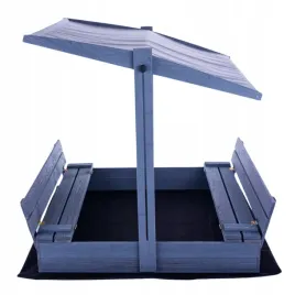 piaskownica-z-daszkiem-szara-impregnowana-drewniana-zamykana-z-lawkami