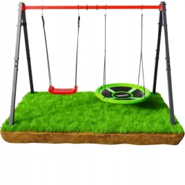 hustawka-podwojna-dla-dzieci-ogrodowa-bocianie-gniazdo-metalowy-stelaz