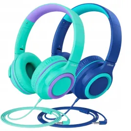 sluchawki-dla-dzieci-2-pary-z-kablem-regulowane-skladane-zielone-niebieskie