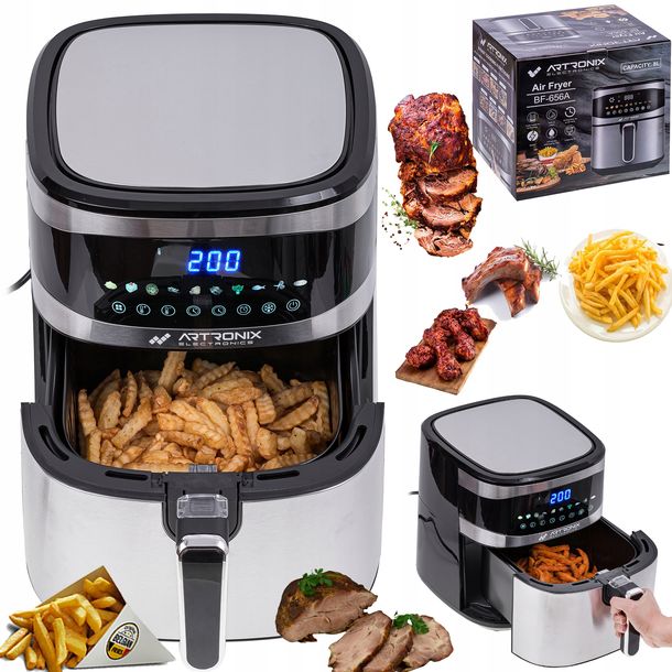 FRYTKOWNICA BEZTŁUSZCZOWA AIR FRYER PIEKARNIK KOLOR WYŚWIETLACZ 6,5L 1600W