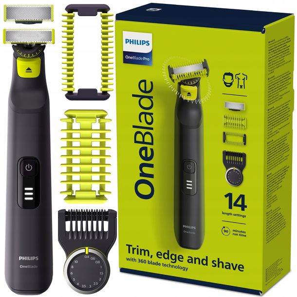 PHILIPS ONE BLADE GOLARKA TRYMER DO ZAROSTU + 3 NASADKI ZESTAW