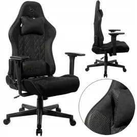 fotel-gracza-gamingowy-obrotowy-na-kolkach-biurowy-do-biurka-czarny-tkanina