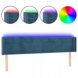 zaglowek-do-lozka-z-led-ciemnoniebieski-163x16x78-88-cm-aksamit