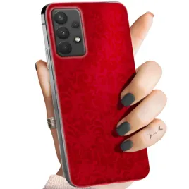 etui-do-samsung-galaxy-a32-wzory-czerwone-serca-roze-obudowa-pokrowiec-case