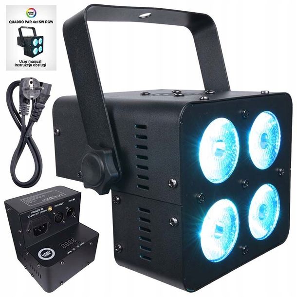 ﻿Oświetlenie sceniczne reflektor LED DMX LIGHT4ME QUADRO PAR 4x15W RGBW