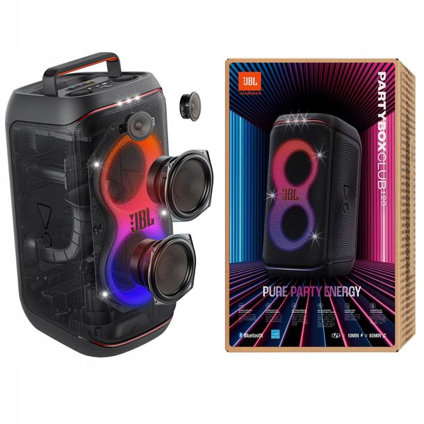 ﻿GŁOŚNIK PRZENOŚNY IMPREZOWY JBL Partybox Club 120 BLUETOOTH BATERI 12H 160W