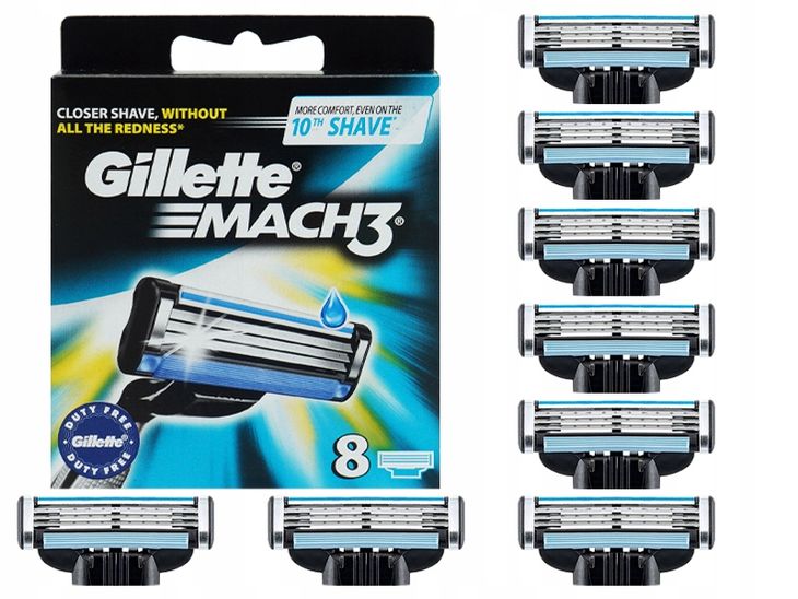 Zdjęcia - Maszynka / ostrze Gillette WKŁADY DO MASZYNKI  MACH 3 NOŻE OSTRZA DO MASZYNKI MACH3 x8 