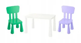 ikea-zestaw-mammut-stolik-bialy-77x55-cm-2-krzeselka-zielony-liliowy