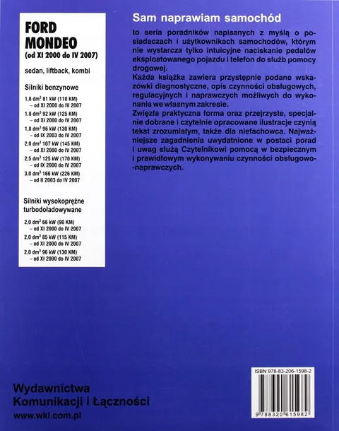 ford-mondeo-od-xi-2000-wydawnictwo-wydawnictwa-komunikacji-i-lacznosci-wkl