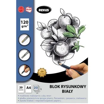 blok-rysunkowy-bialy-a4-20k-premium-rexus-stan-nowy