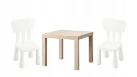 ikea-zestaw-lack-stolik-dab-bejca-bialy-mammut-2x-krzeselko-bialy