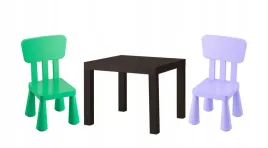 ikea-zestaw-lack-stolik-wenge-mammut-2-krzeselko-jaskrawozielony-liliowy