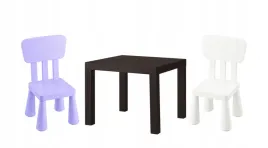 ikea-zestaw-lack-stolik-czarnybraz-mammut-2x-krzeselko-bialy-liliowy
