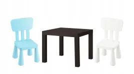 ikea-zestaw-lack-stolik-wenge-mammut-2x-krzeselko-bialy-jasnoniebieski