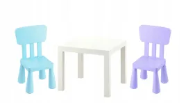 ikea-zestaw-lack-stolik-bialy-mammut-2x-krzeselko-jasnoniebieski-liliowy