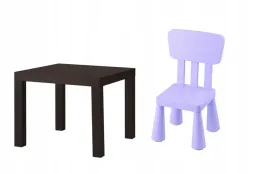ikea-zestaw-lack-stolik-czarnybraz-mammut-krzeselko-liliowy