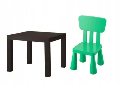 ikea-zestaw-lack-stolik-czarnybraz-mammut-krzeselko-jaskrawozielony