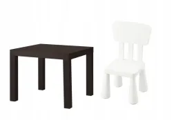ikea-zestaw-lack-stolik-czarnybraz-mammut-krzeselko-biale
