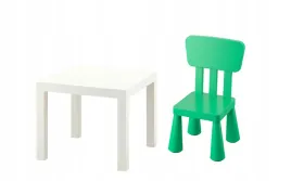 ikea-zestaw-lack-stolik-bialy-mammut-krzeselko-jaskrawozielony