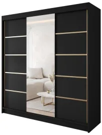 szafa-przesuwna-gold-6-200-czarna-z-lustrem-uniwersalna-nowoczesna-stylowa