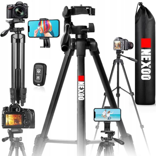 STATYW 5w1 TRIPOD 161cm PILOT UCHWYT NA TELEFON NEXOO CZARNY PILOT