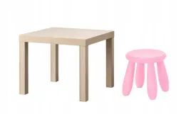 ikea-zestaw-stolik-lack-dab-bejcowany-na-bialo-mammut-stolek-rozowy