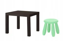 ikea-zestaw-stolik-lack-czarnybraz-mammut-stolek-jasnozielony